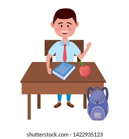Boy kid of school design