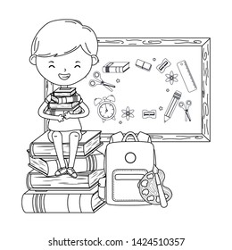 Boy kid of school design