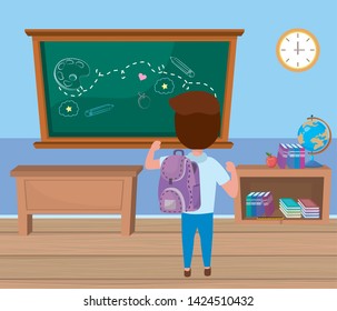 Boy kid of school design