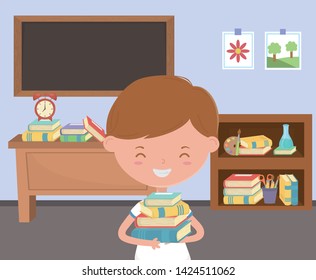 Boy kid of school design