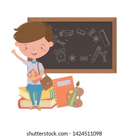 Boy kid of school design