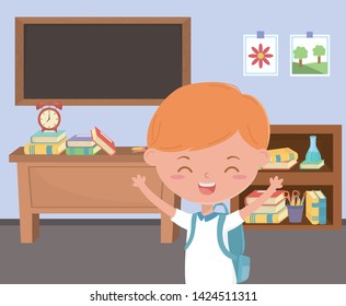 Boy kid of school design
