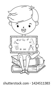 Boy kid of school design