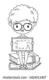 Boy kid of school design