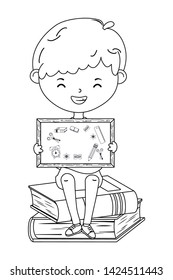 Boy kid of school design