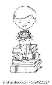 Boy kid of school design