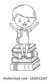 Boy kid of school design