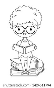 Boy kid of school design