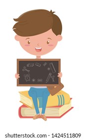Boy kid of school design