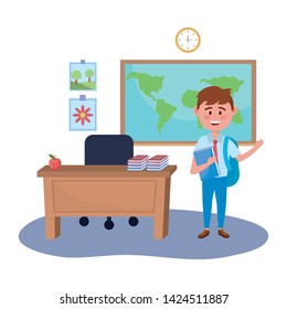 Boy kid of school design