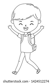 Boy kid of school design
