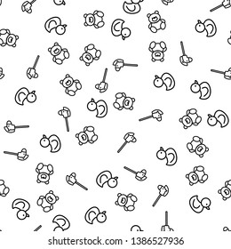 Boy Kid Toy Seamless Pattern Bear and Duck Doodle. Baby Toy Outline Background Design for Wrap Paper. Cute Child Abstract Texture for Shop. Childhood Birthday Decoration Vector Illustration