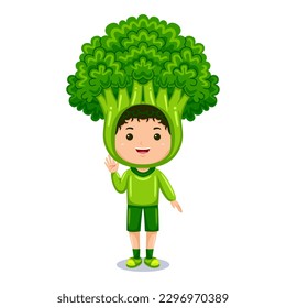 boy kids broccoli character costume