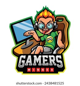 Boy Kids Gaming Mascot for E-Sports Team
