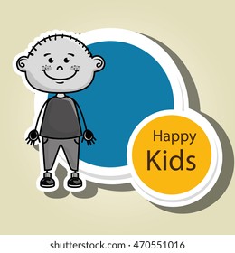 boy kids happy icon vector illustration graphic