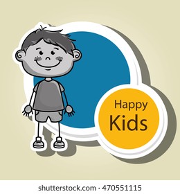 boy kids happy icon vector illustration graphic