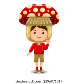 boy kids mushroom character costume