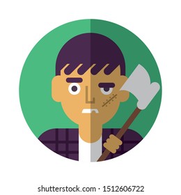 boy with killer halloween costume vector illustration design