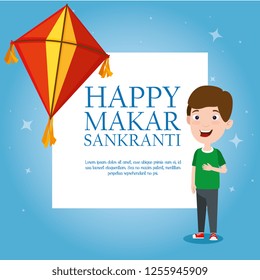 boy with kite to celebrate makar sankranti event