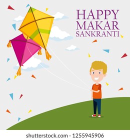 boy and kites to celebrate makar sankranti