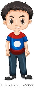 Boy from Laos smiling illustration