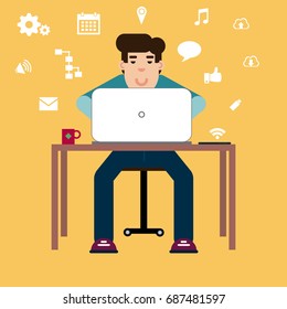 Illustration Vector Video Editing Concept Character Stock Vector ...