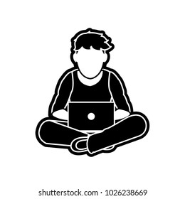 Boy with laptop design