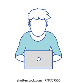 Boy with laptop design