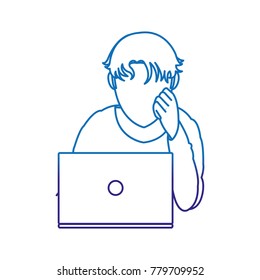 Boy with laptop design