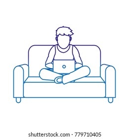 Boy with laptop design