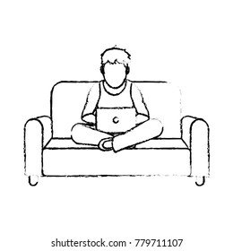 Boy with laptop design