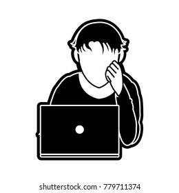 Boy with laptop design