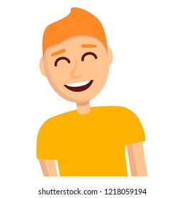 Boy laugh icon. Cartoon of boy laugh vector icon for web design isolated on white background
