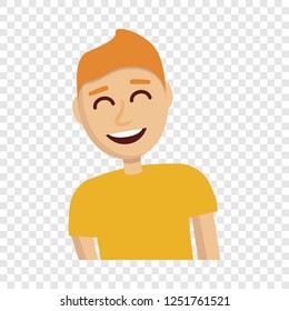 Boy laugh icon. Cartoon of boy laugh vector icon for web design  
