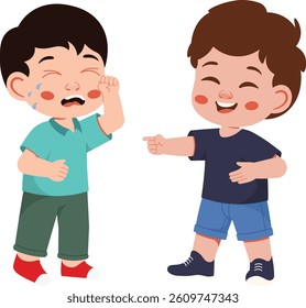 Boy Laughing His Friends Character Stop Bullying Illustration