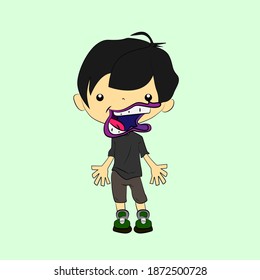 boy laughing out loud, streetwear or t-shirt design