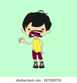 boy laughing out loud, streetwear or t-shirt design