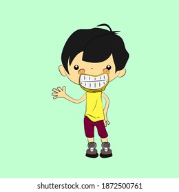 boy laughing out loud, streetwear or t-shirt design