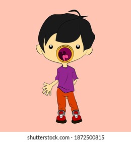 boy laughing out loud, streetwear or t-shirt design