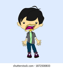 boy laughing out loud, streetwear or t-shirt design