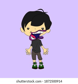 boy laughing out loud, streetwear or t-shirt design