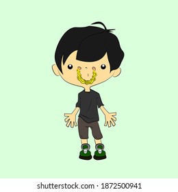 boy laughing out loud, streetwear or t-shirt design