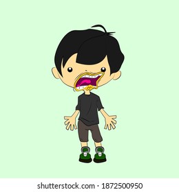 boy laughing out loud, streetwear or t-shirt design