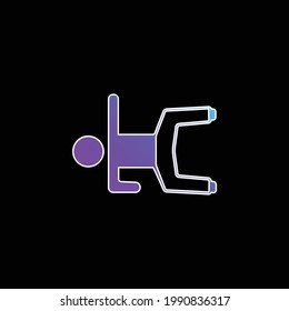 Boy Laying On Floor With Arm Up blue gradient vector icon