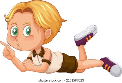 a boy laying on the floor illustration