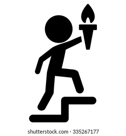 Boy Leader vector icon. Style is flat symbol, black color, rounded angles, white background.