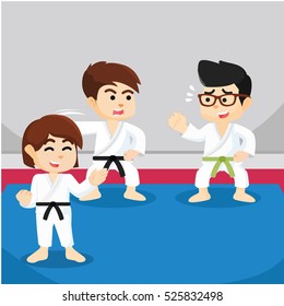 boy learning karate illustration design