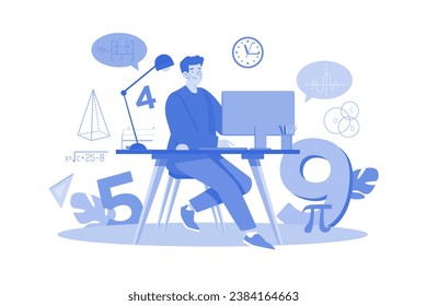 Boy Learning Math In Online Class