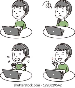 A boy learning on a laptop