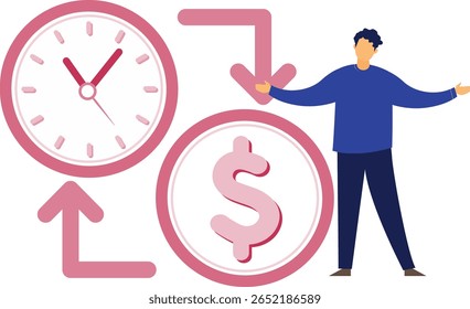 The boy is learning to prioritize time over money, valuing experiences and personal growth over material wealth and consumerism